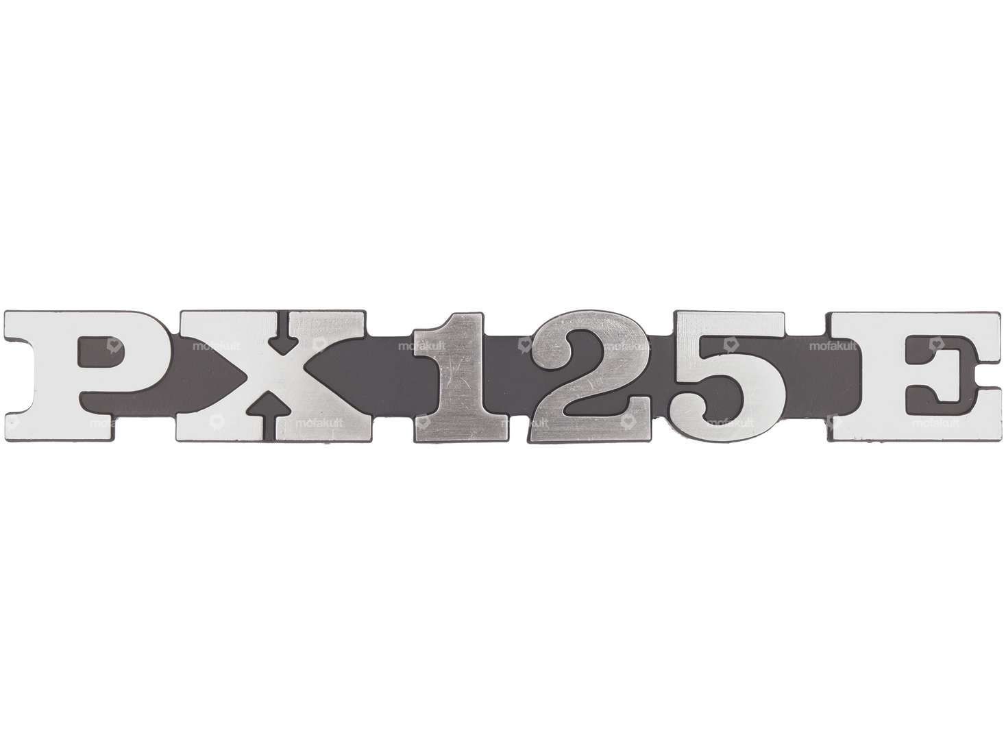 Coperchio laterale emblema RMS sinistro "PX 125 E" in alluminio | Vespa PX125 Carousel Image 1