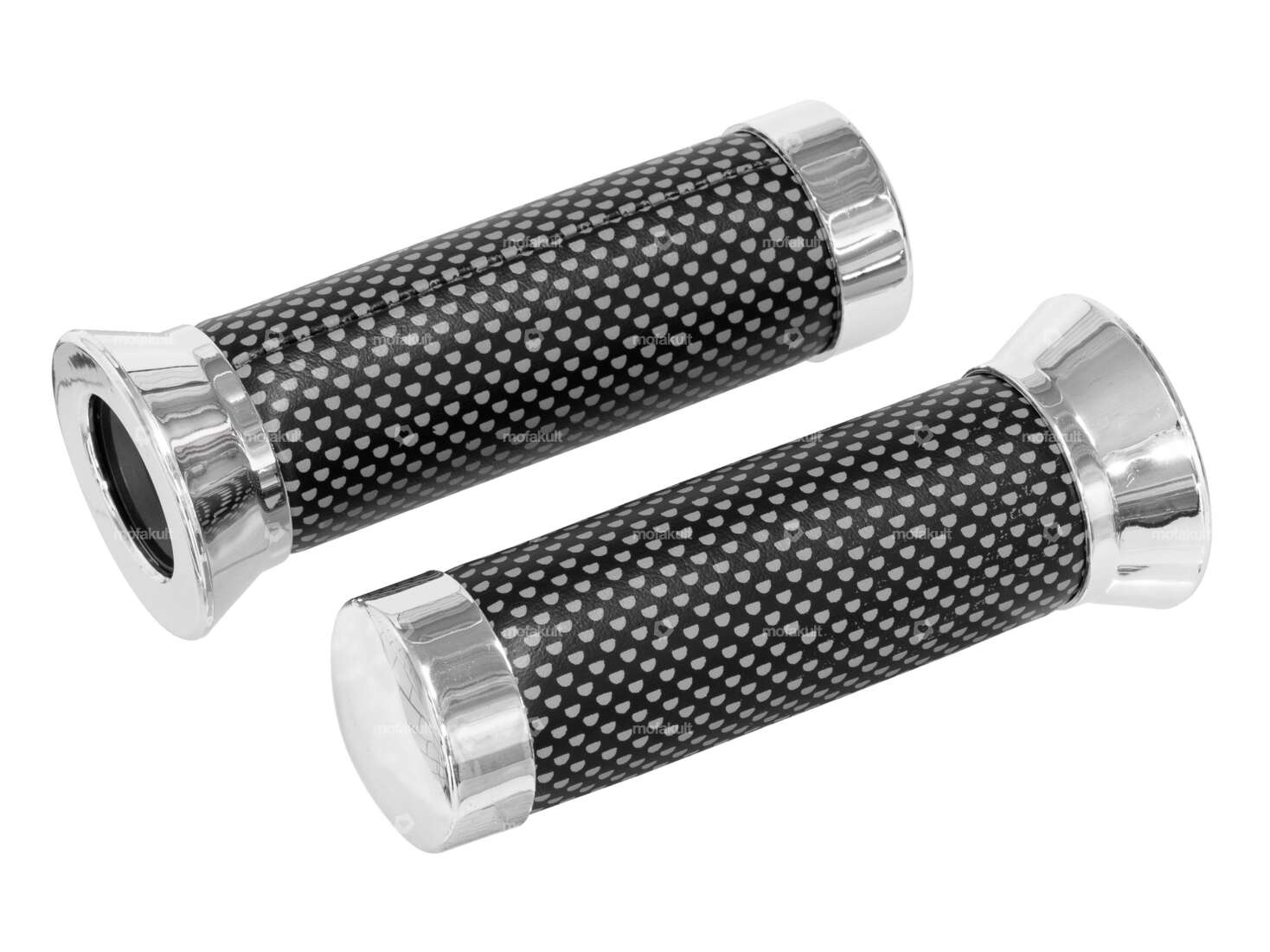 Maniglie in similpelle nero / grigio / cromo Carousel Image 1