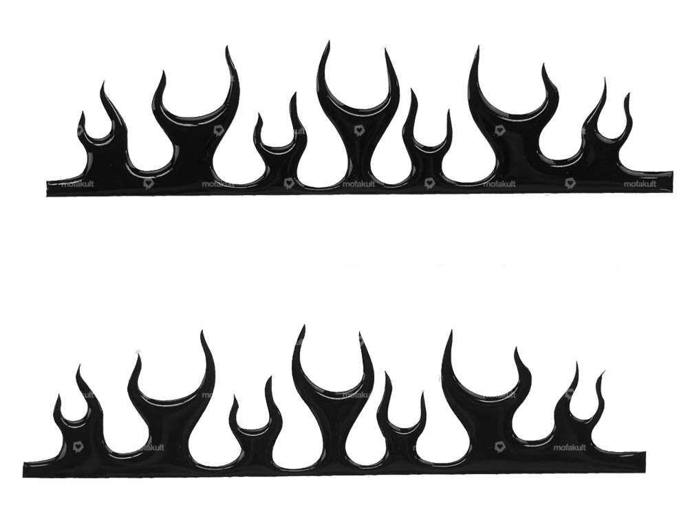 Flammen Gel-Klebersatz schwarz Carousel Image 1