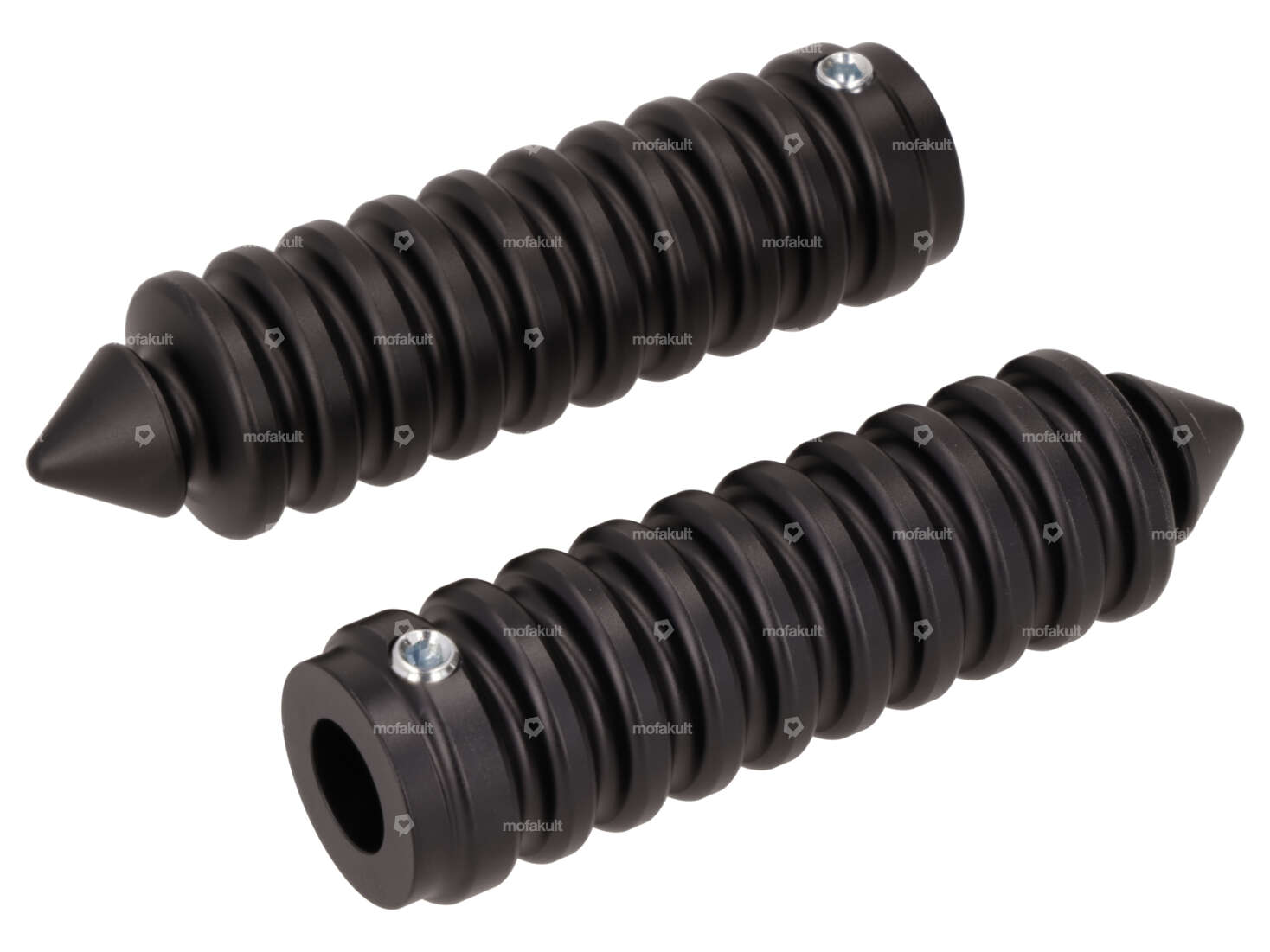 66HEROES poggiapiedi scanalati a punta nero Carousel Image 1