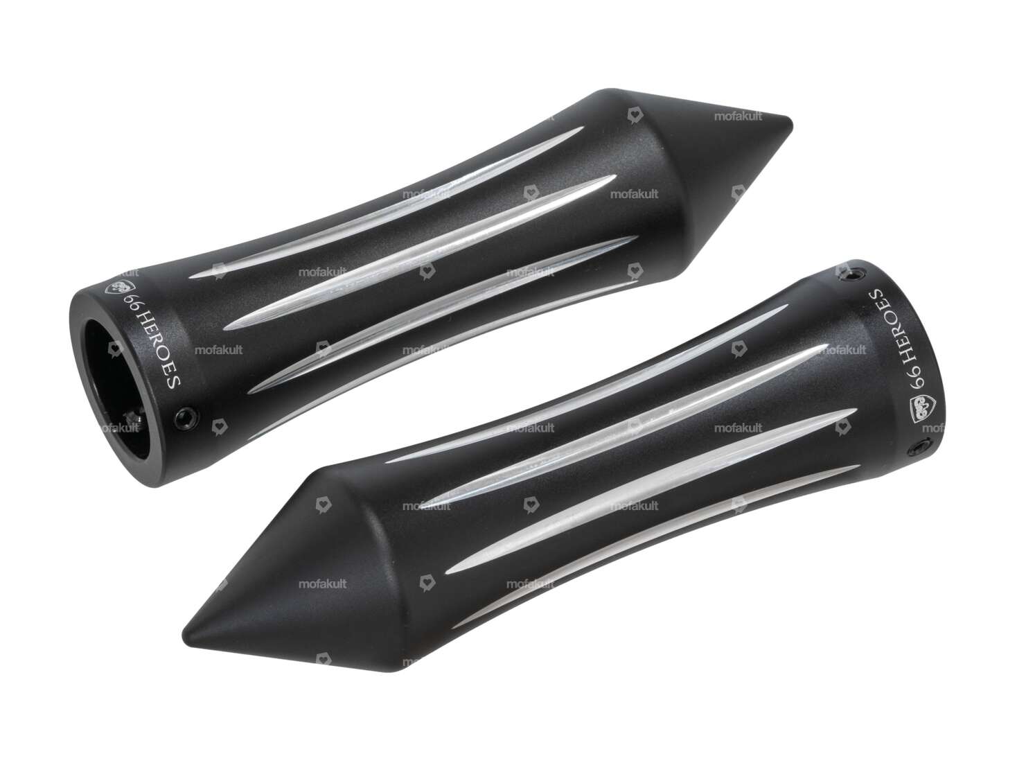66HEROES Grips Custom CNC black / blank Carousel Image 1