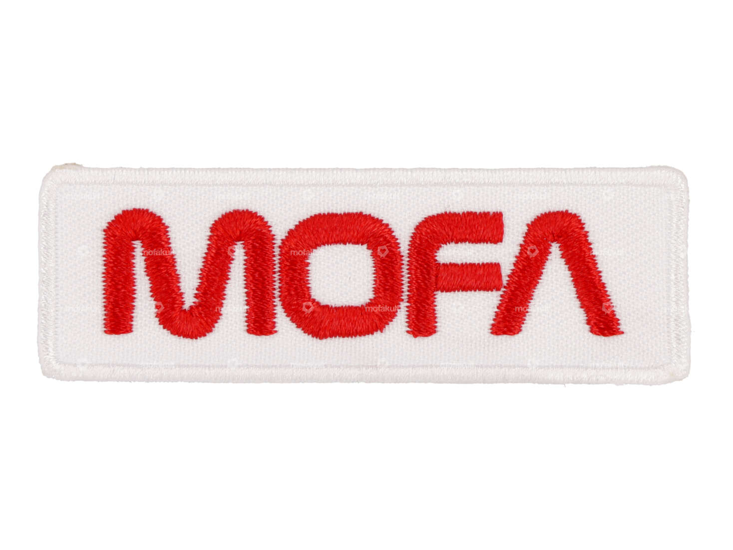 mk-Merch Aufnäher «MOFA» 60 x 20 mm weiss / rot Carousel Image 1