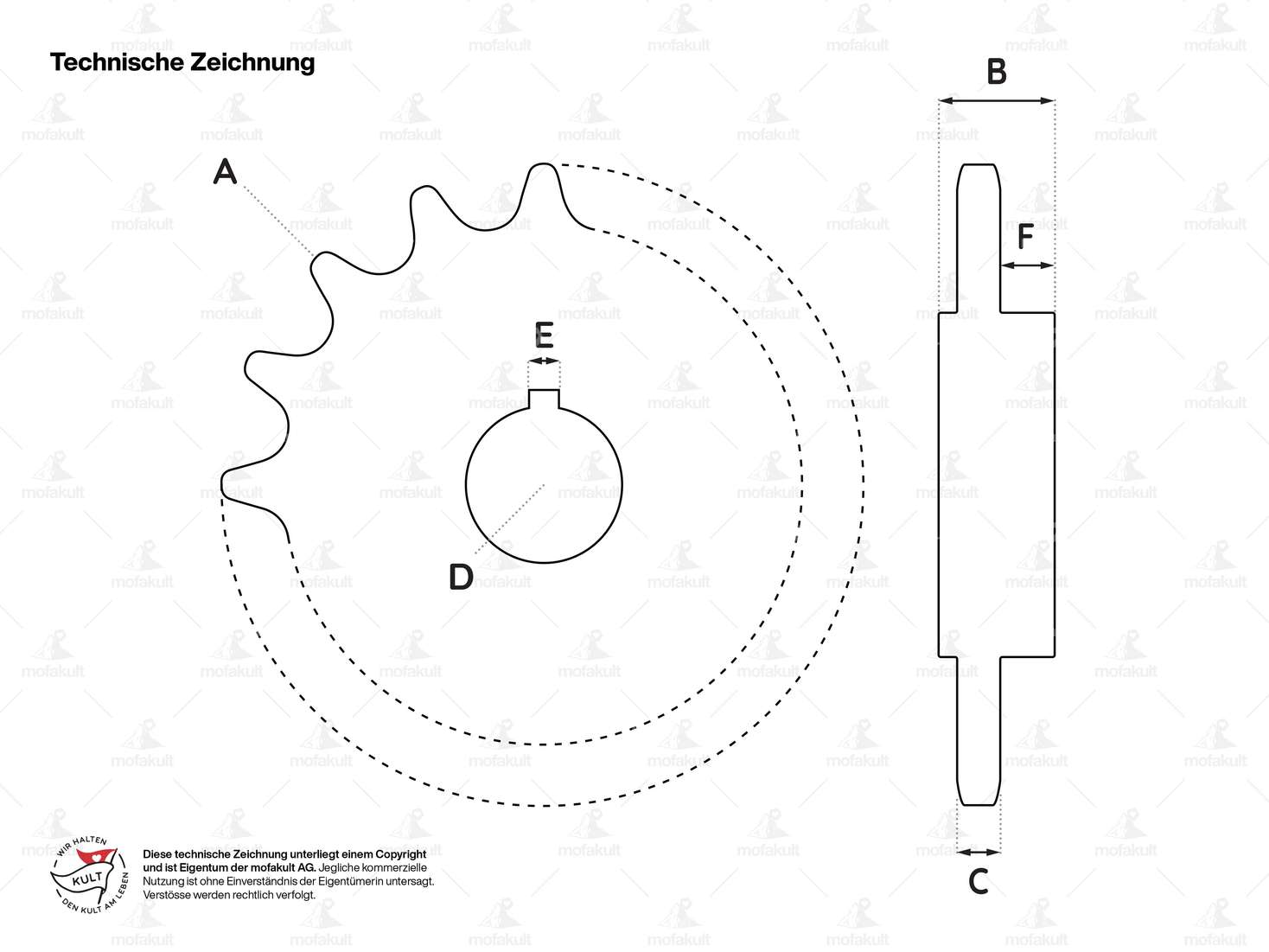 GPO sprocket 13 teeth with chrome cone | Sachs 50/2 Carousel Image 3