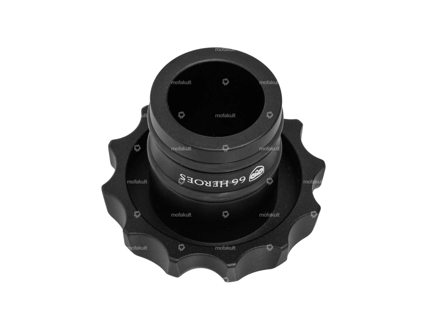 66HEROES Tappo serbatoio "Iron Cross" alluminio nero | Puch Maxi Carousel Image 2