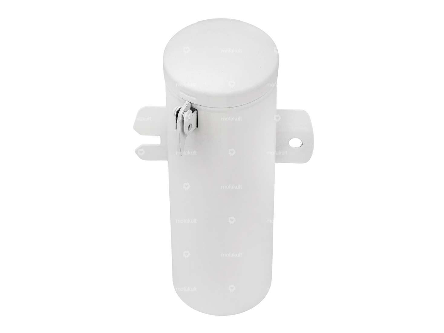 Cassetta degli attrezzi in lamiera rotonda bianca Carousel Image 3