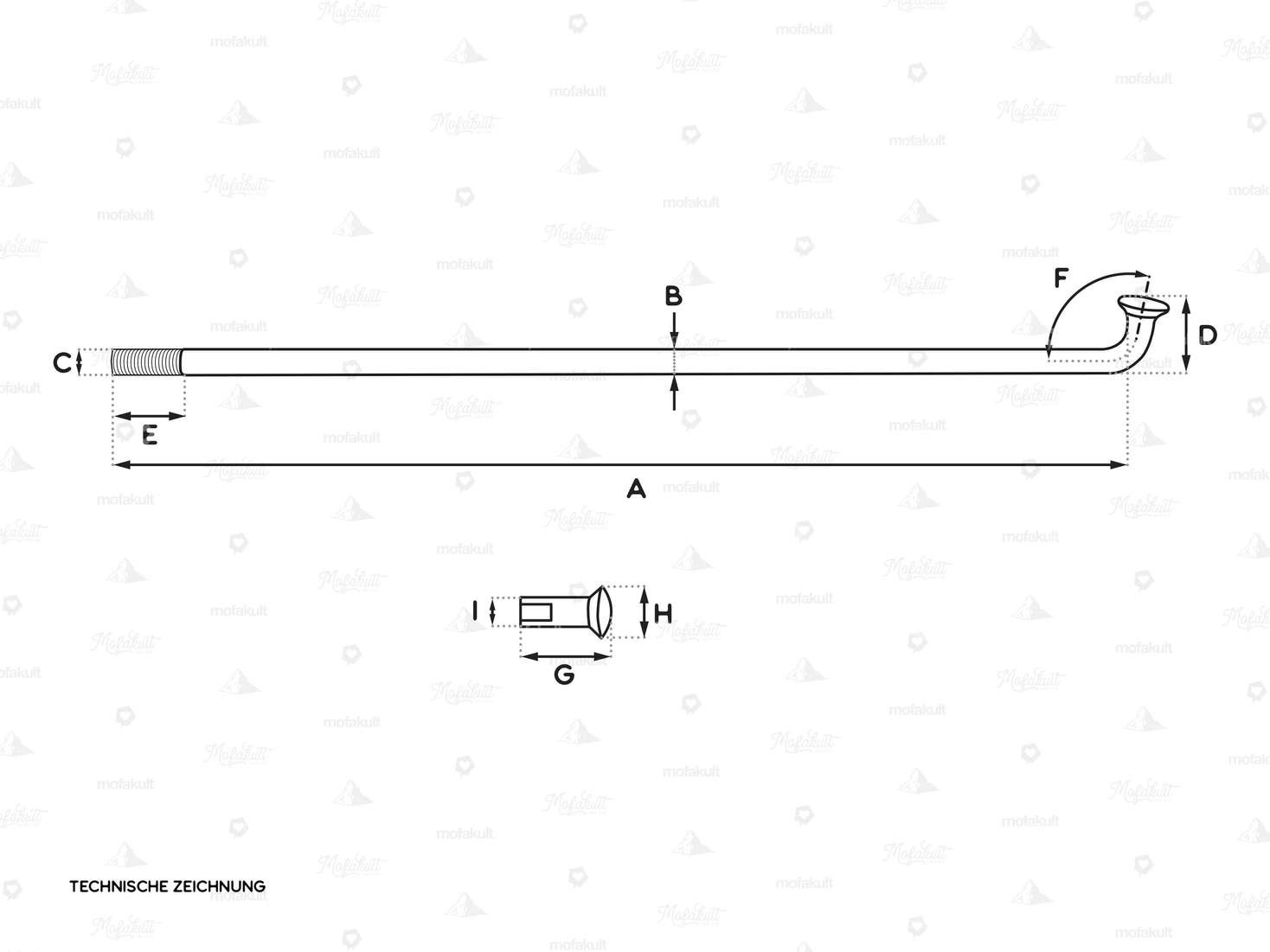 Set di raggi WWS da 17" con nipplo (2,6 x 185 mm) Inox Carousel Image 3