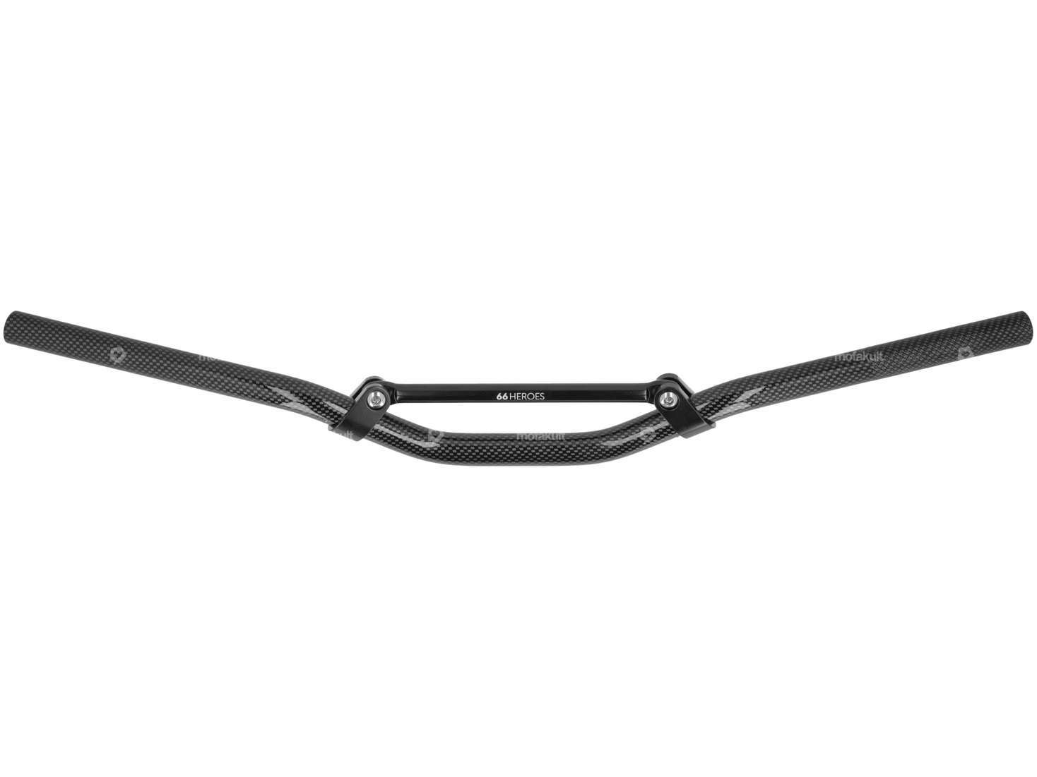 66HEROES Piastra manubrio forcella 7 cm alluminio carbonio lucido Carousel Image 1
