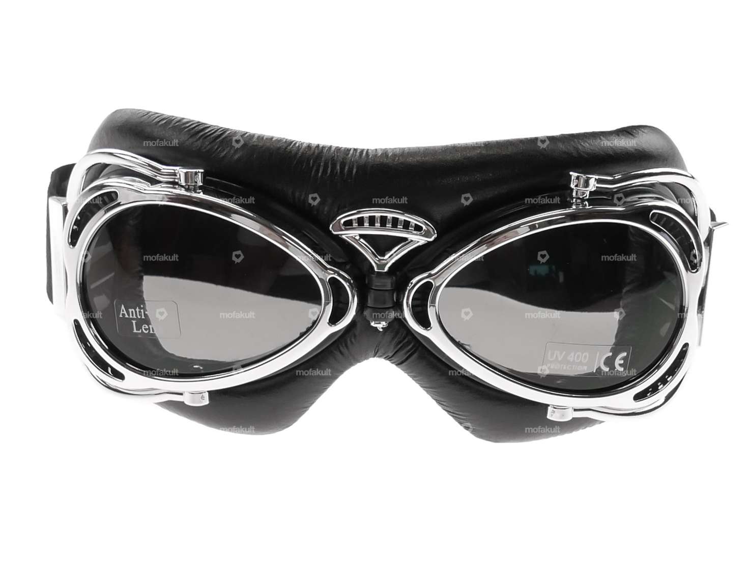 Fliegerbrille Vintage Chrom Carousel Image 3