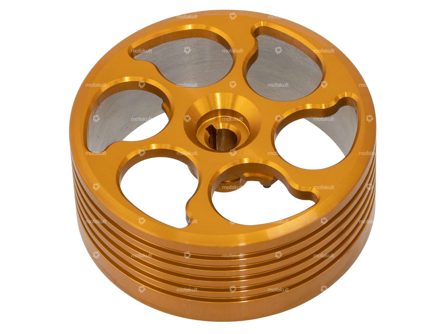 Convertitore campana frizione Vario CNC alluminio oro | Piaggio Ciao, SI, Bravo, Boxer Carousel Image 1