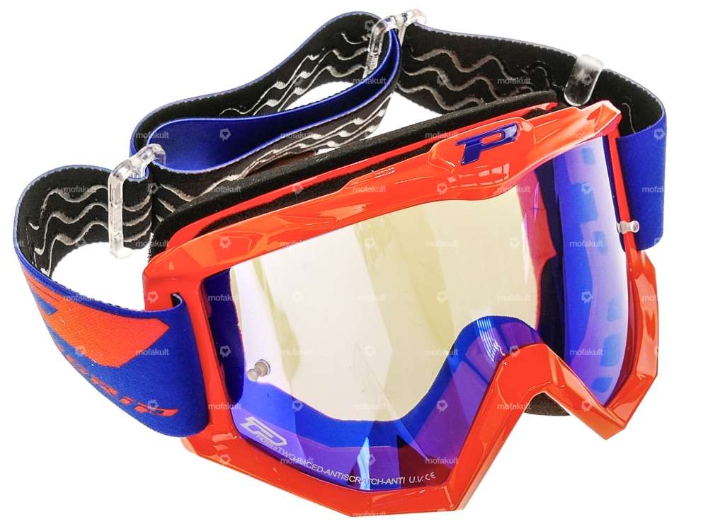 ProGrip Brille MX 3201 Raceline orange blau verspiegelt Carousel Image 1