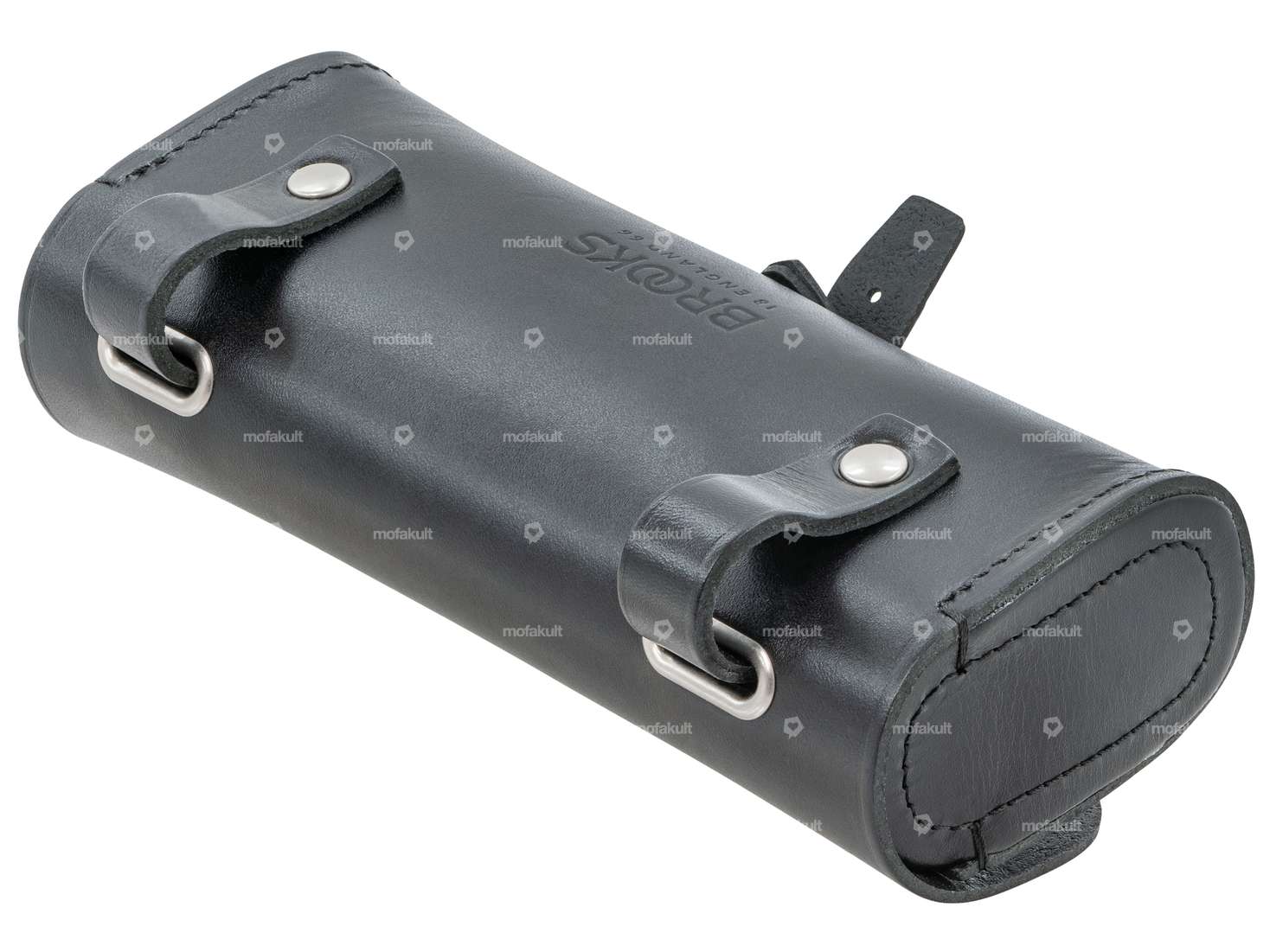 BROOKS borsa da sella ovale in pelle nera Carousel Image 2