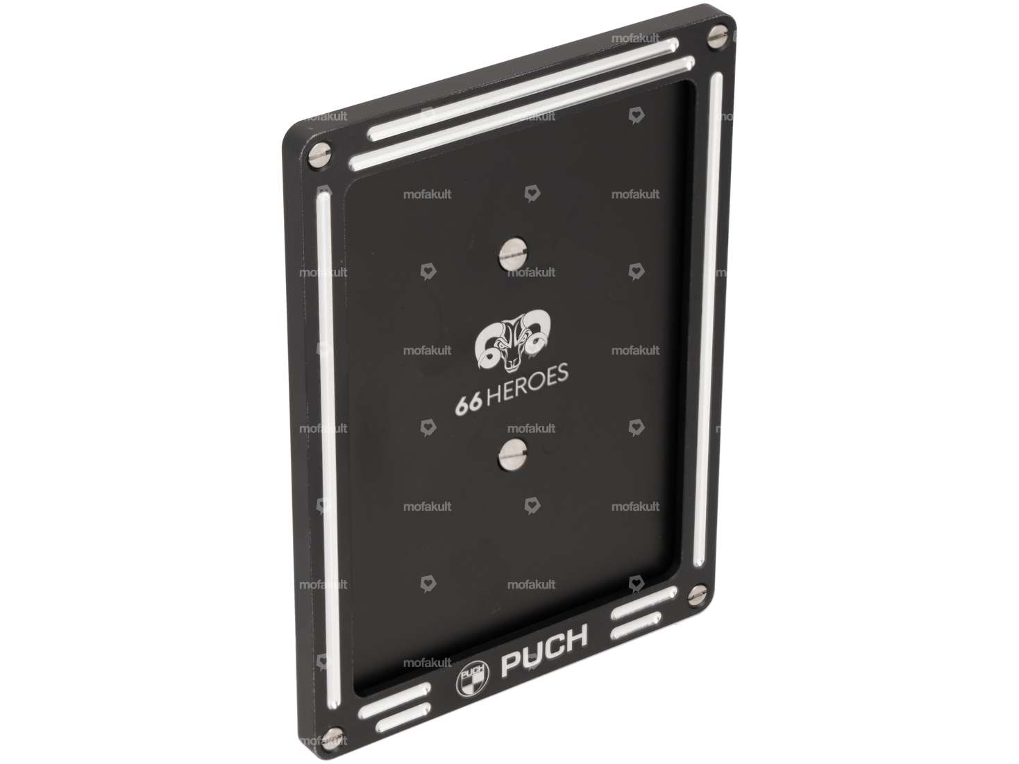 66HEROES Porta numero personalizzato "Puch" nero (versione CH) Carousel Image 1