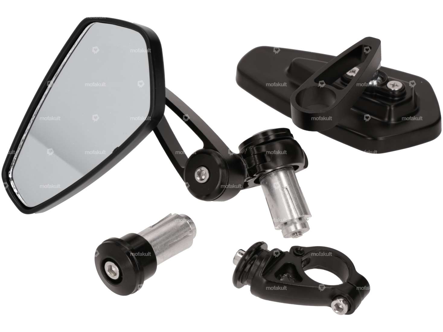 Spiegel CNC «Diamant» Steckvariante Alu schwarz Carousel Image 2