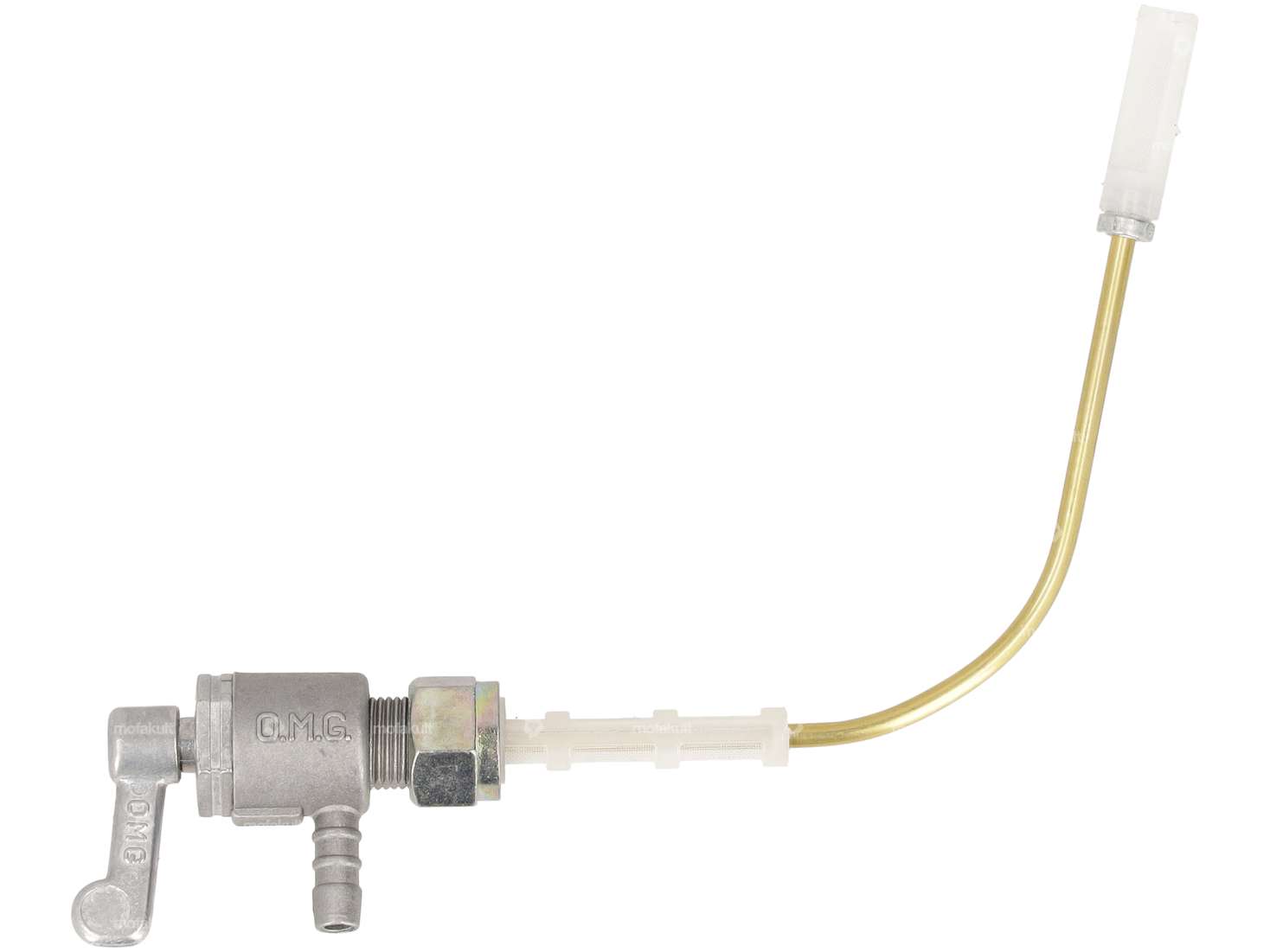 Rubinetto benzina OMG orizzontale M12x1 uscita leva metallo | Piaggio Ciao Carousel Image 1