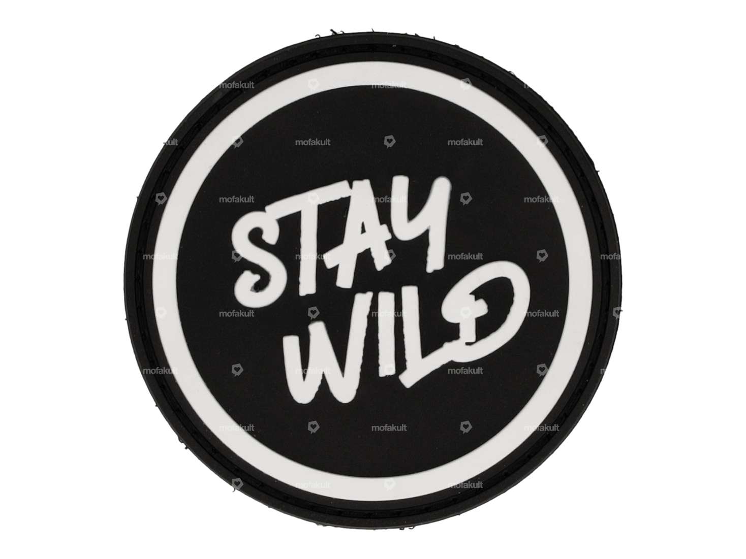 mk-Merch Aufnäher «stay wild» Gummi rund Carousel Image 1