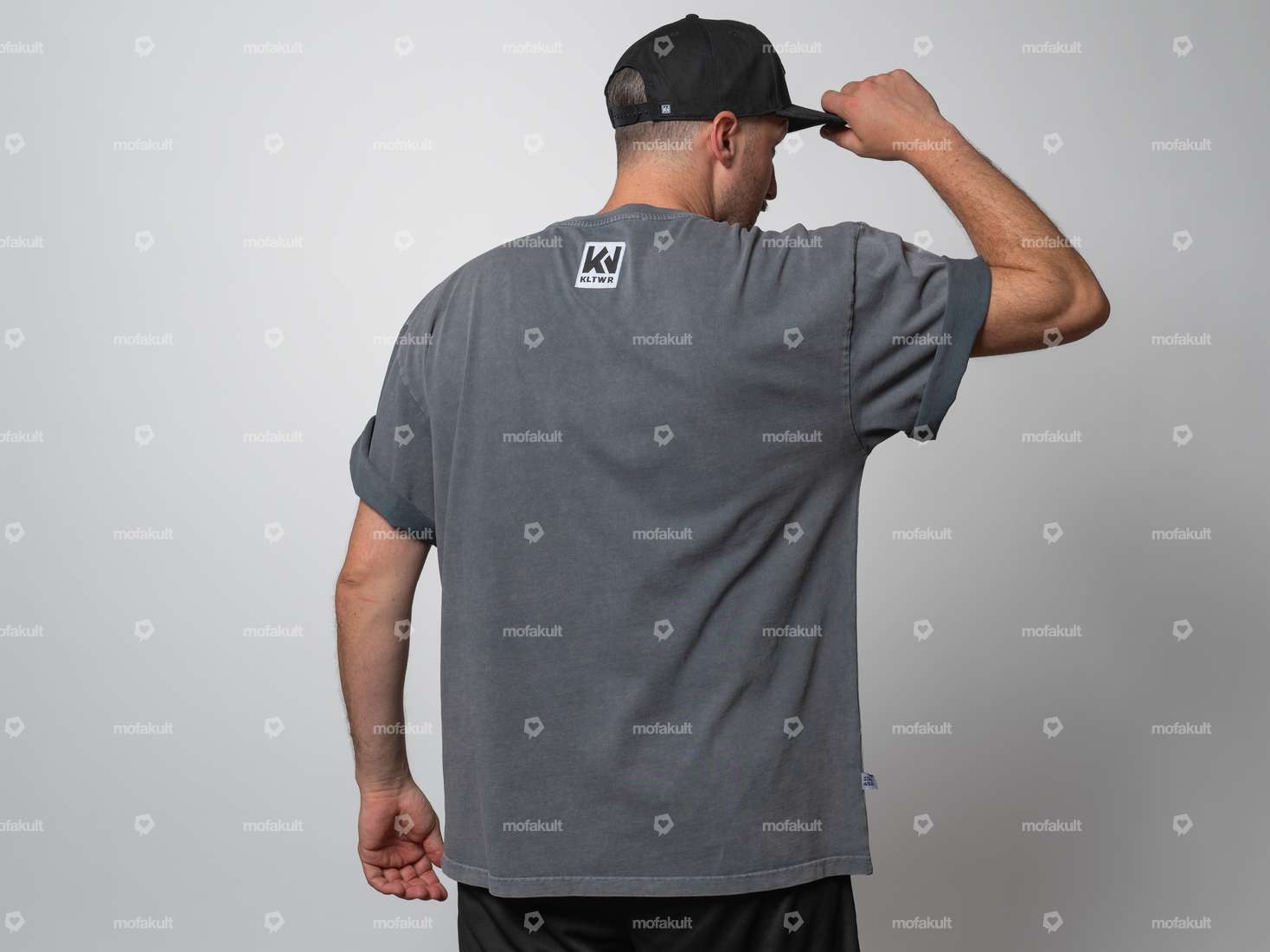 KULTWEAR T-shirt "Vintage" oversize grigio Carousel Image 2