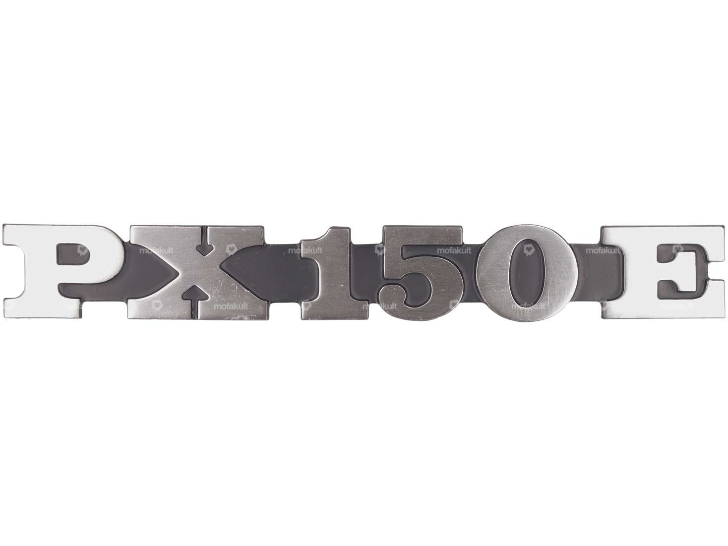 Coperchio laterale emblema RMS sinistro "PX 150 E" in alluminio | Vespa PX150 Carousel Image 1