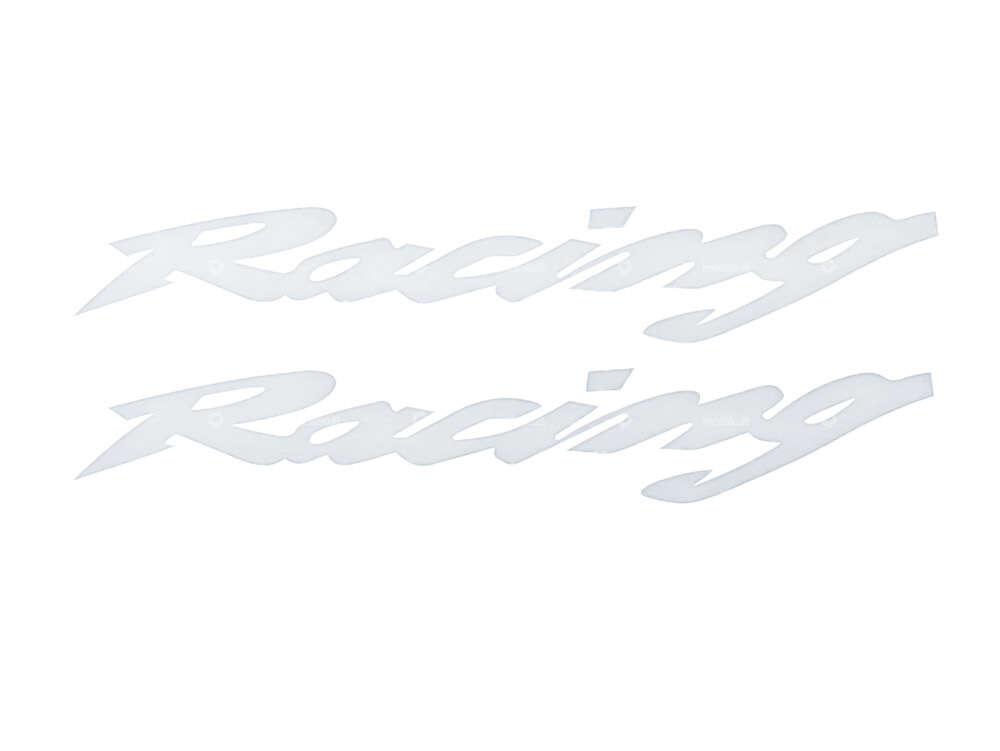 Coppia di adesivi da corsa bianchi Carousel Image 1