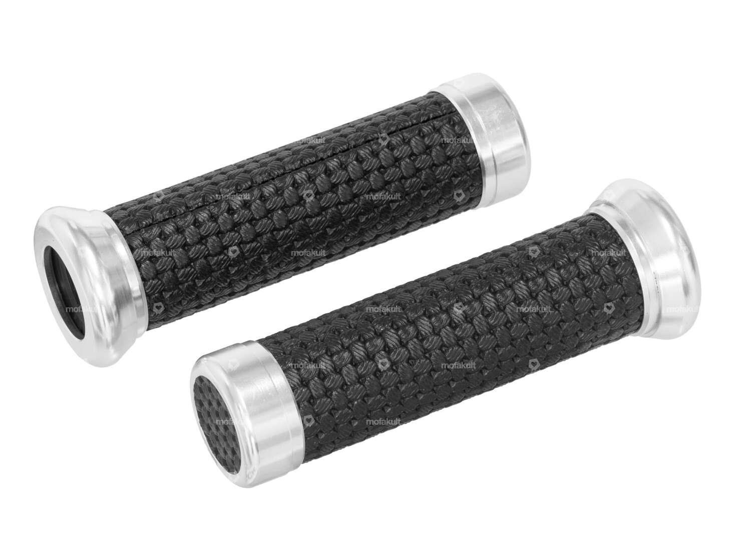 Maniglie GPO pelle naturale alluminio nero Carousel Image 1