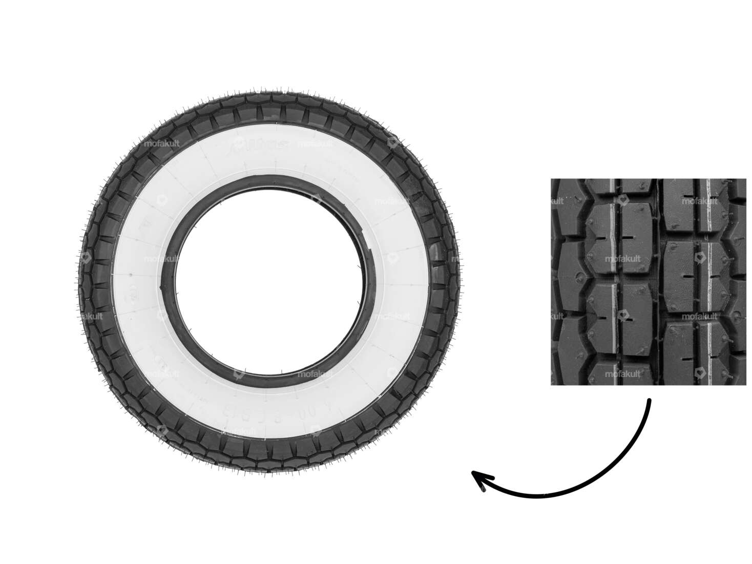 Pneumatici Mitas 4.00 x 8" B13 Allround whitewall (Scooter) Carousel Image 1