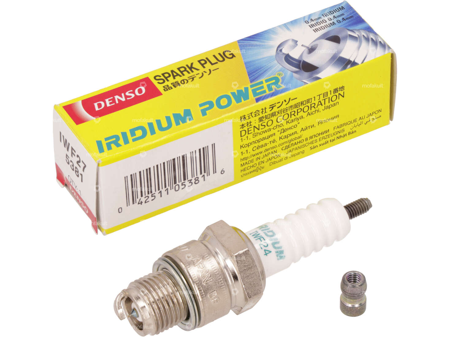 DENSO (IWF24 / IWF27) Candela di accensione filettatura corta U-Groove Iridium Carousel Image 1
