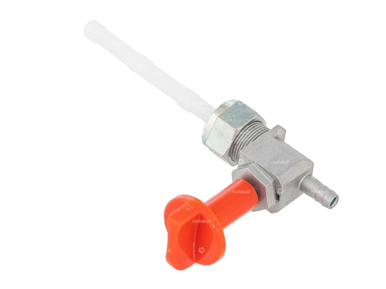 OMG rubinetto benzina verticale M16x1 (con dado raccordo) uscita sul fondo Manopola rotante rossa Carousel Image 2