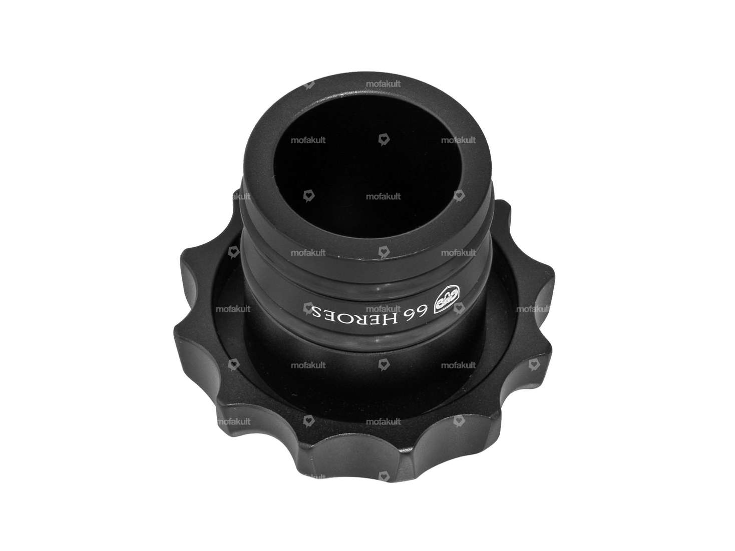 66HEROES Tank cap "Iron Cross" aluminum black | Piaggio Ciao, Bravo Carousel Image 2