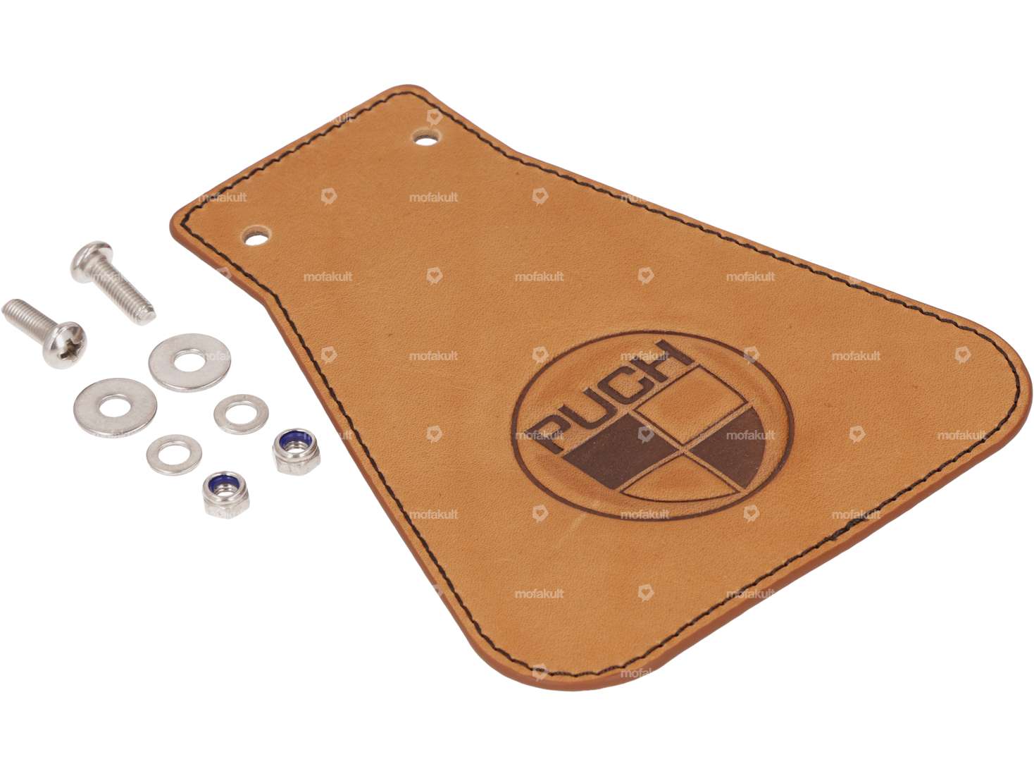 66HEROES paraspruzzi "Puch round" in pelle stretta Carousel Image 2