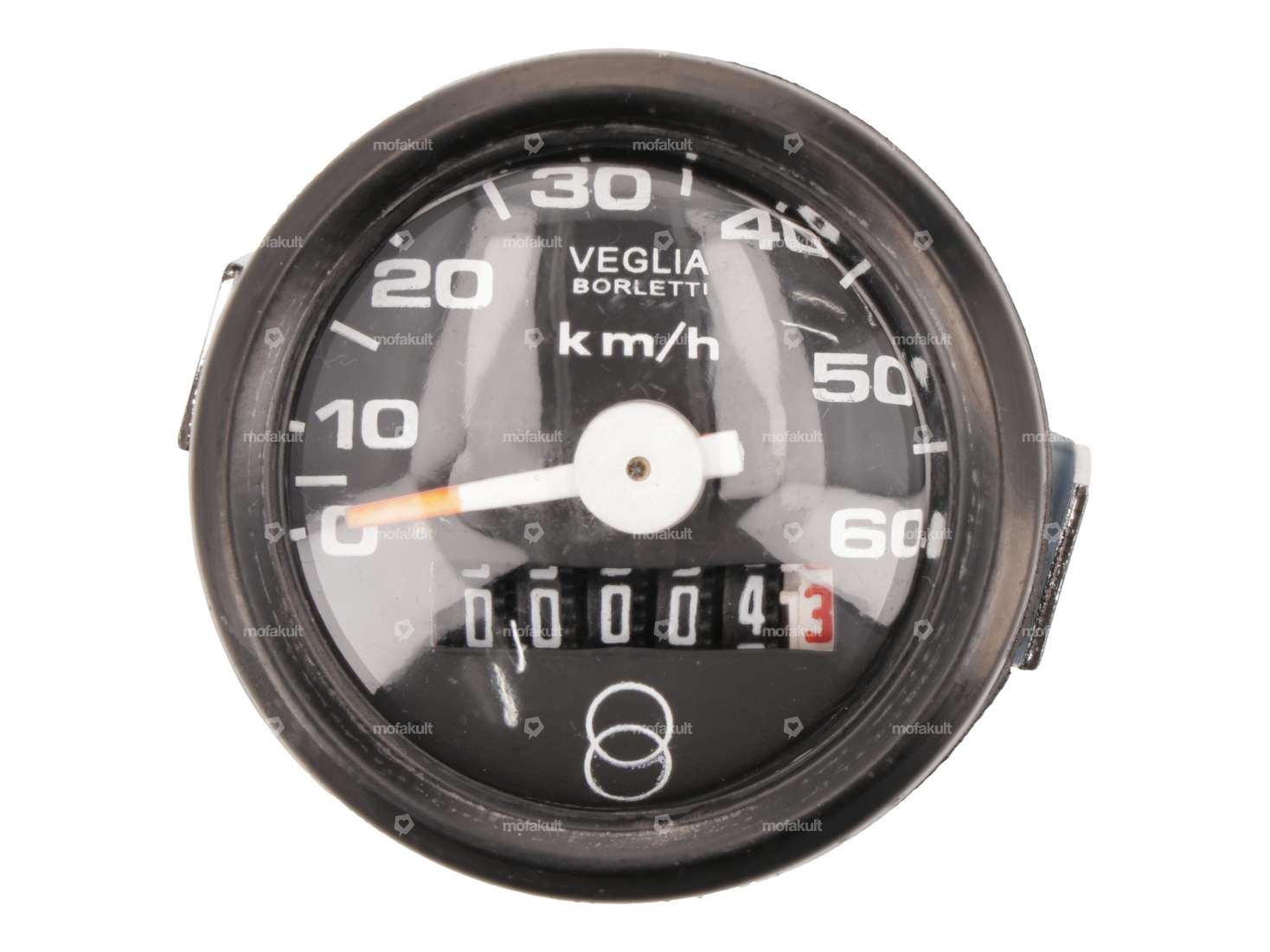 Tachimetro 60 km/h Ø 48 mm Veglia replica nero | Piaggio Ciao, SI, Bravo, Boxer Carousel Image 3