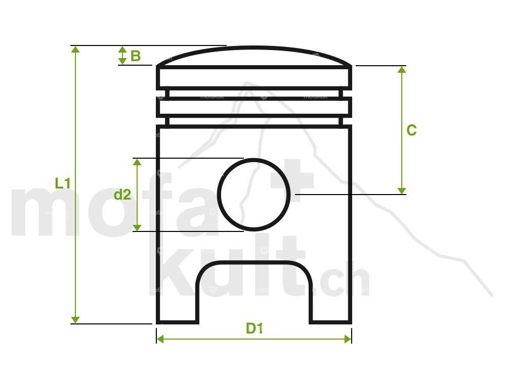 Pistone Meteor 37,98 mm tipo B | Sachs 504 Carousel Image 2