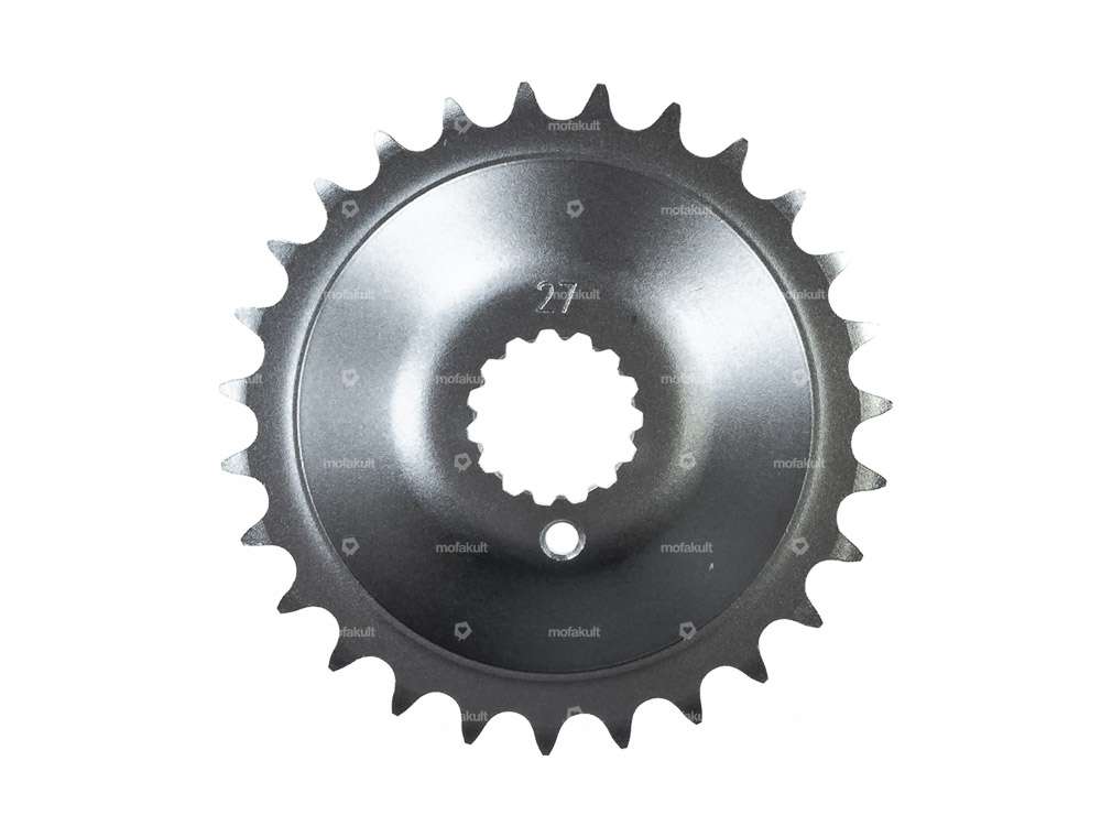 Pinion 27 teeth cranked galvanized | Tomos A3/A35 Carousel Image 1