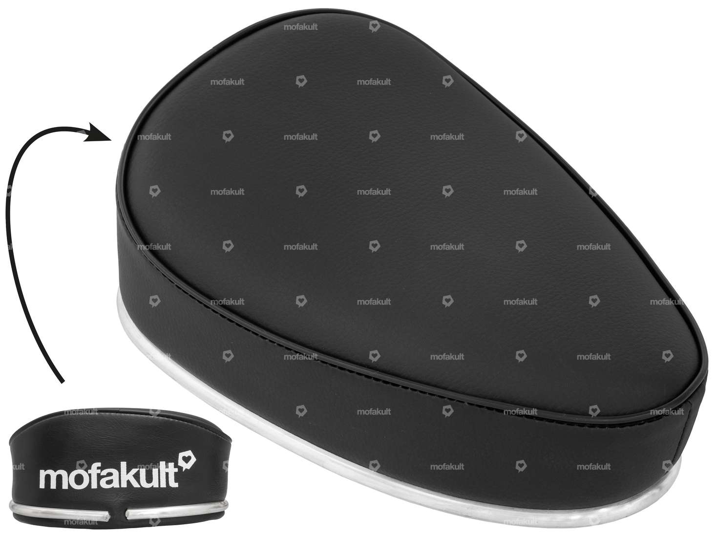 Panchina con scritta "mofakult" nera Carousel Image 1