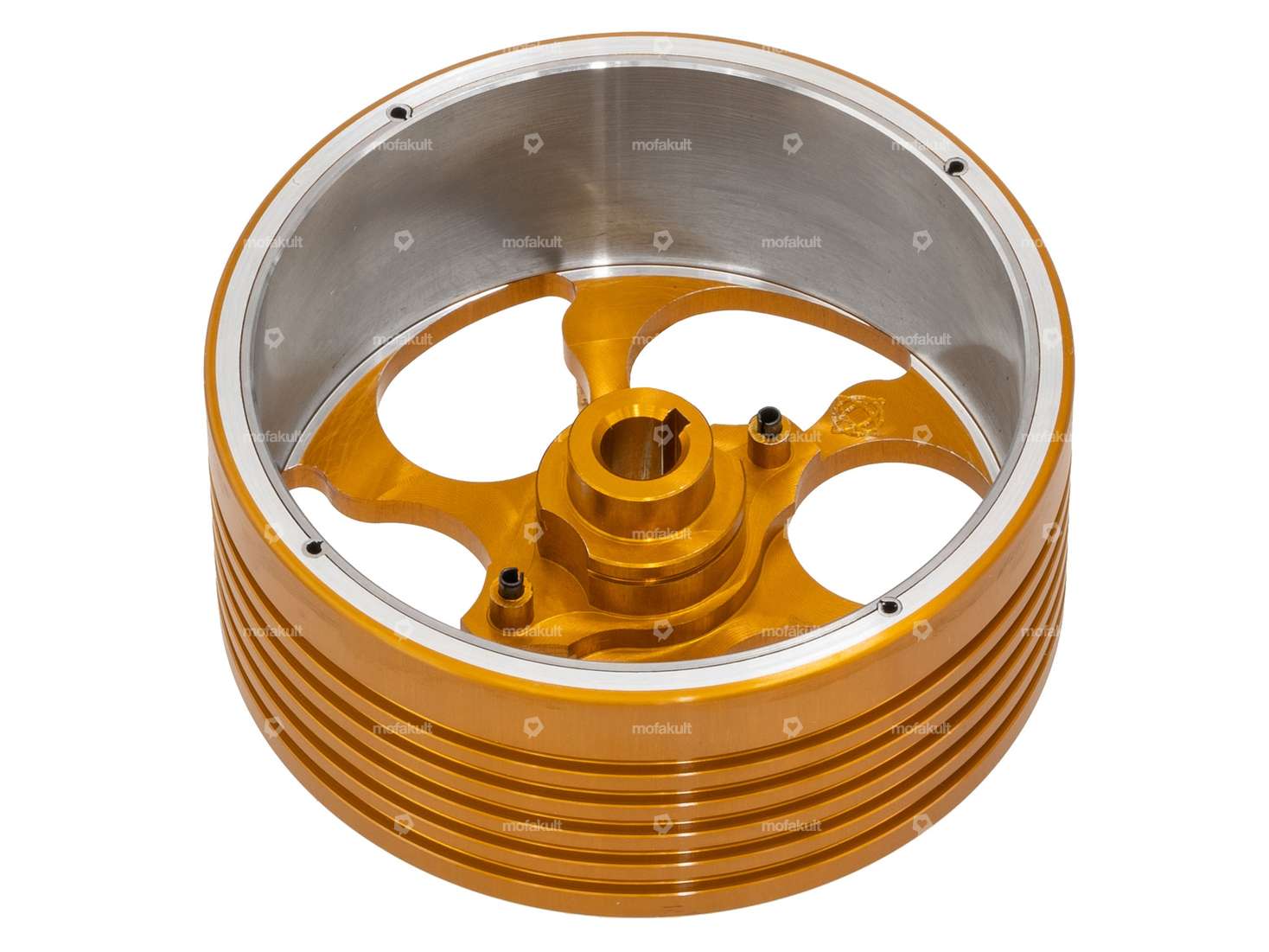 Convertitore campana frizione Vario CNC alluminio oro | Piaggio Ciao, SI, Bravo, Boxer Carousel Image 2