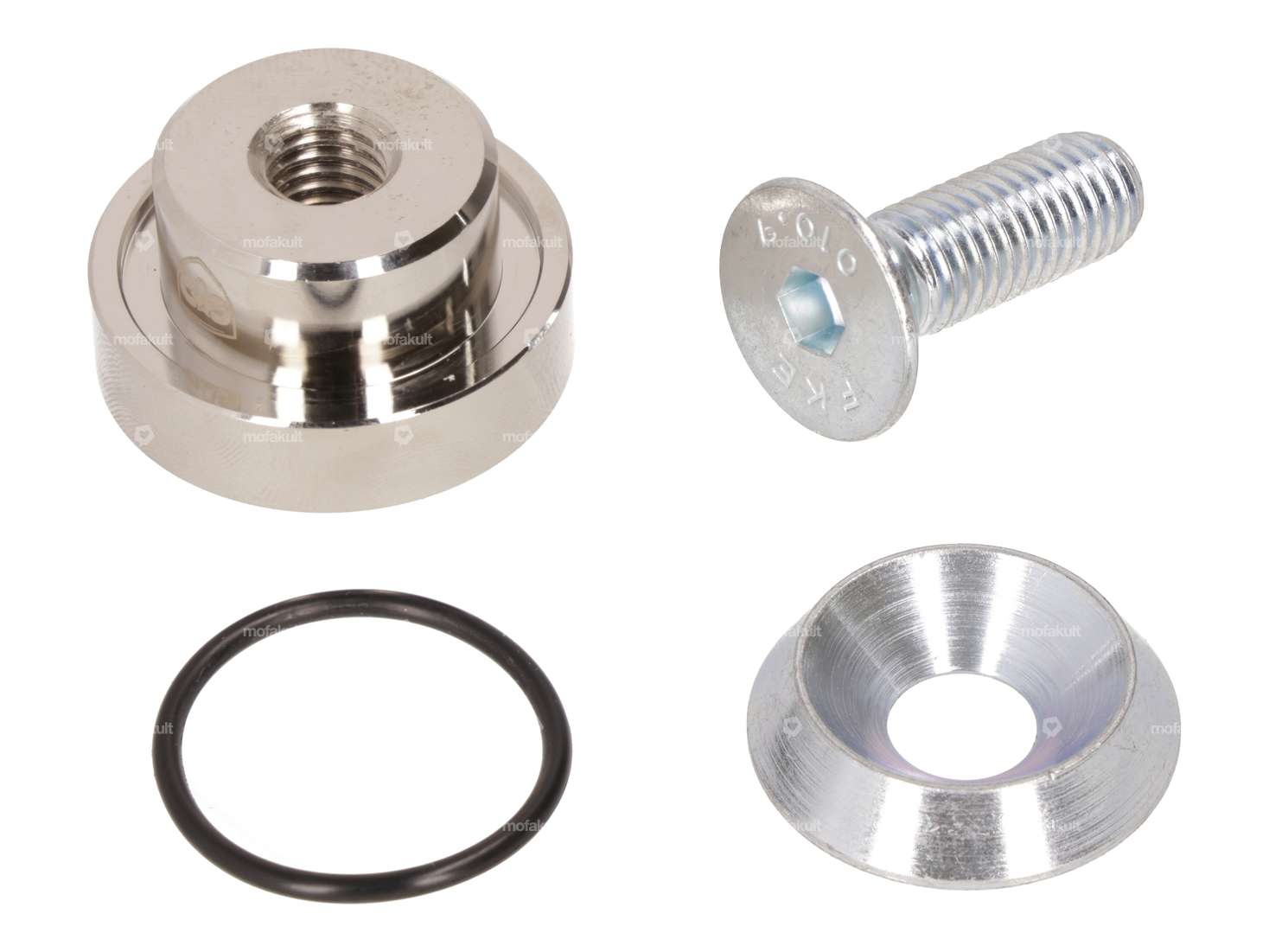 66HEROES Verschlusskappe Ritzelwelle vernickelt Puch Logo | Puch Z50 (DE/AT Version) Carousel Image 3