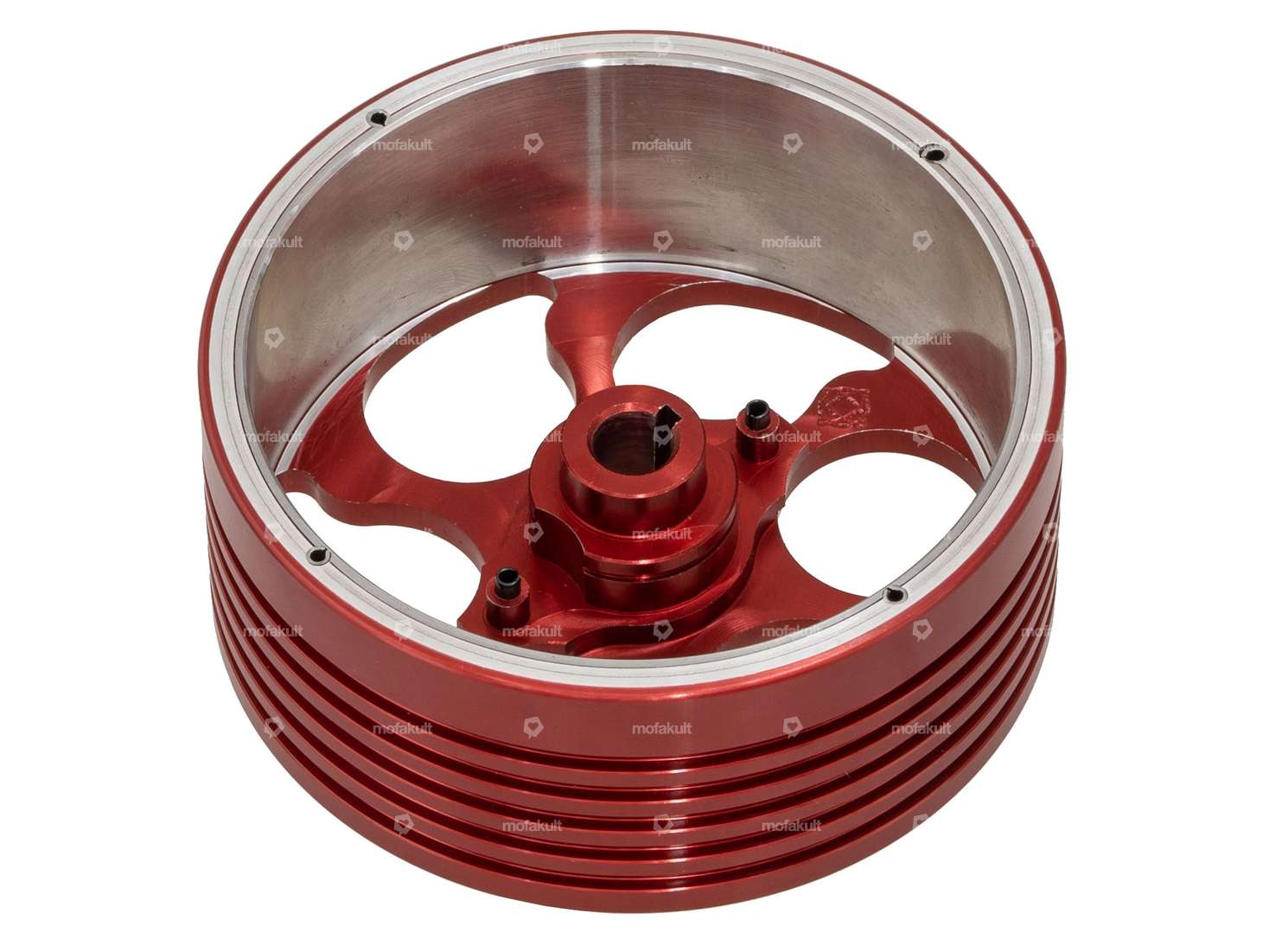 Convertitore campana frizione Vario CNC alluminio rosso | Piaggio Ciao, SI, Bravo, Boxer Carousel Image 2