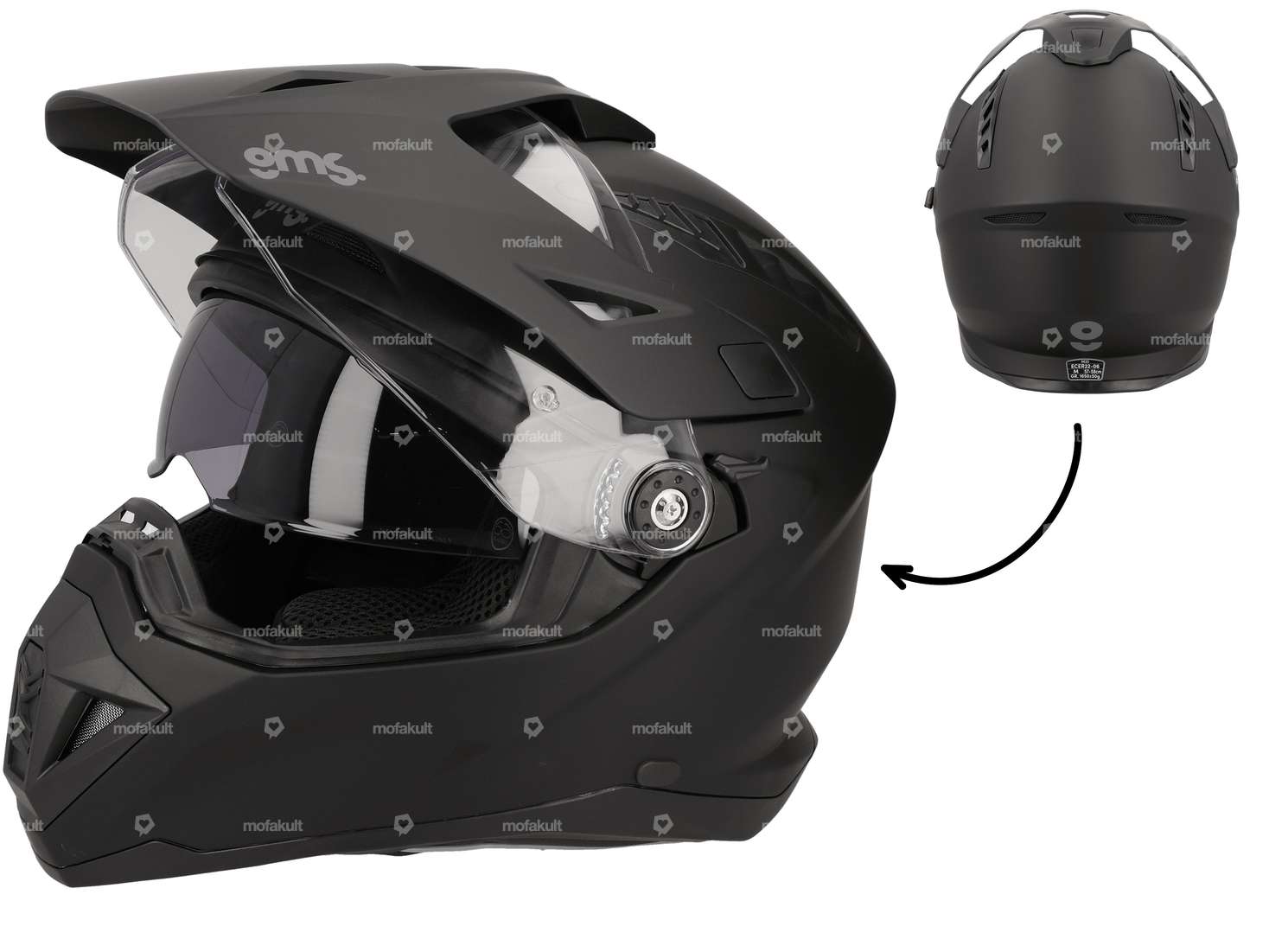 casco avventura gms "Adventus" nero opaco Carousel Image 1