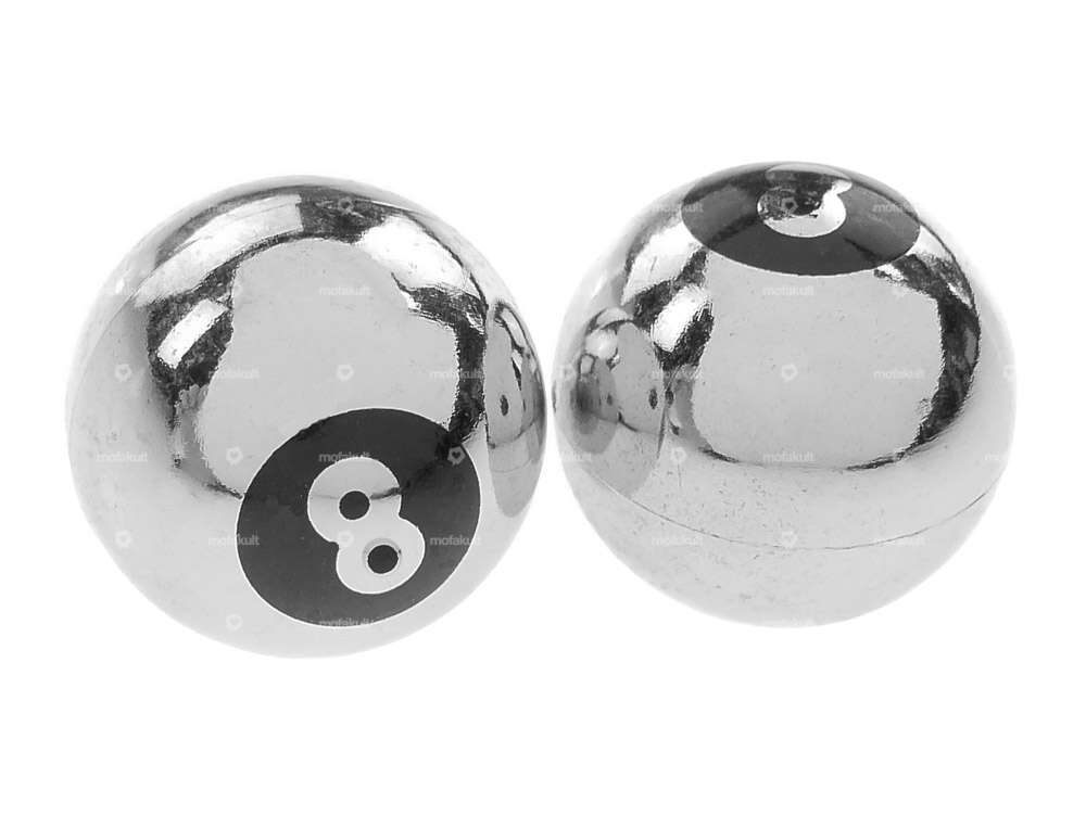 Tappi valvola biliardo "Eightball" cromo Carousel Image 1