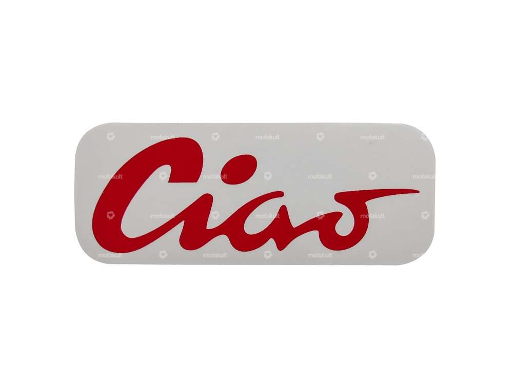 Adesivo serbatoio "Ciao" rosso 70 x 28 mm | Piaggio Ciao P, C9 Carousel Image 1