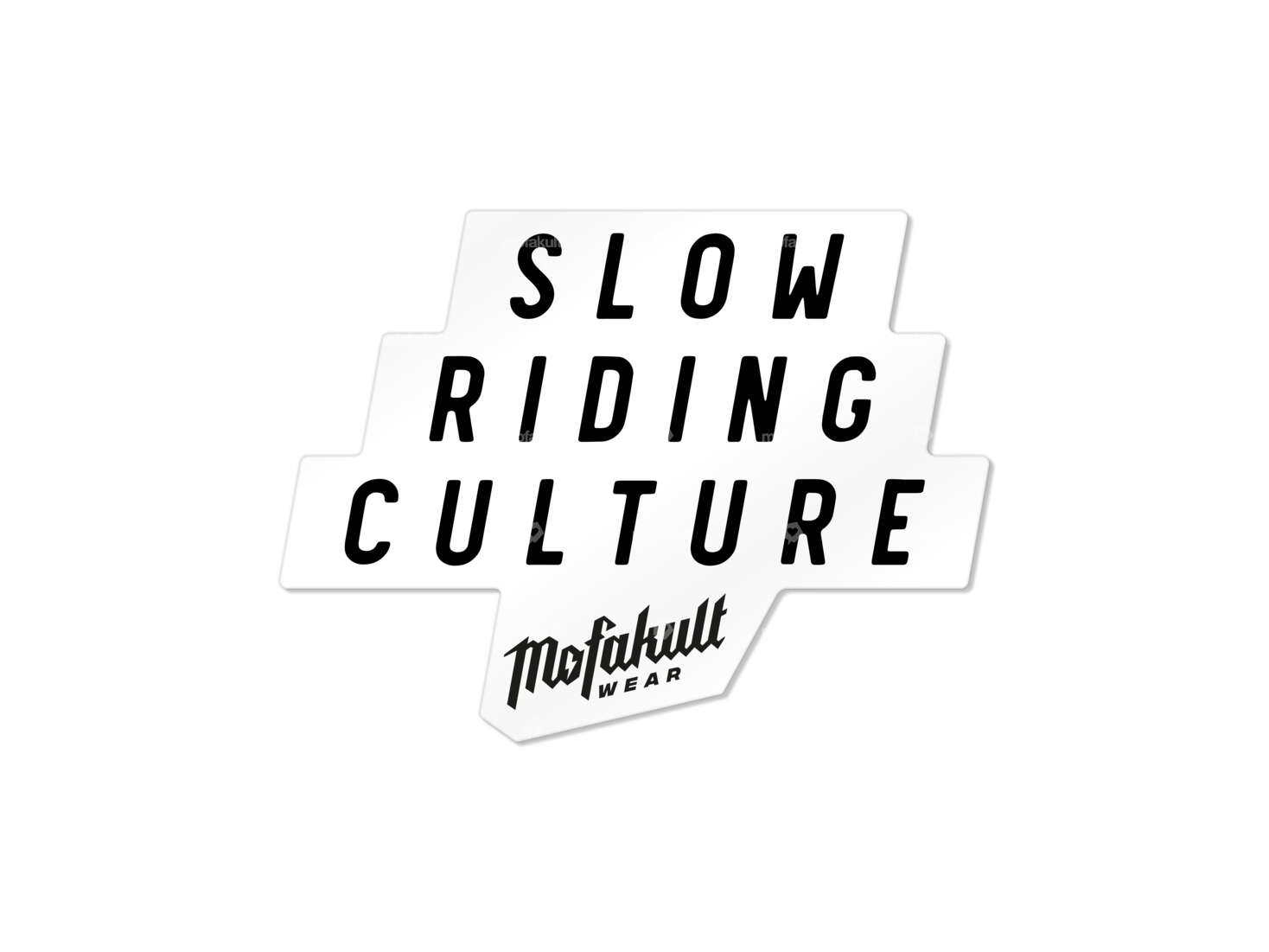 Aufkleber «Mofakultwear slow riding culture» weiss 60 x 45 mm Carousel Image 1