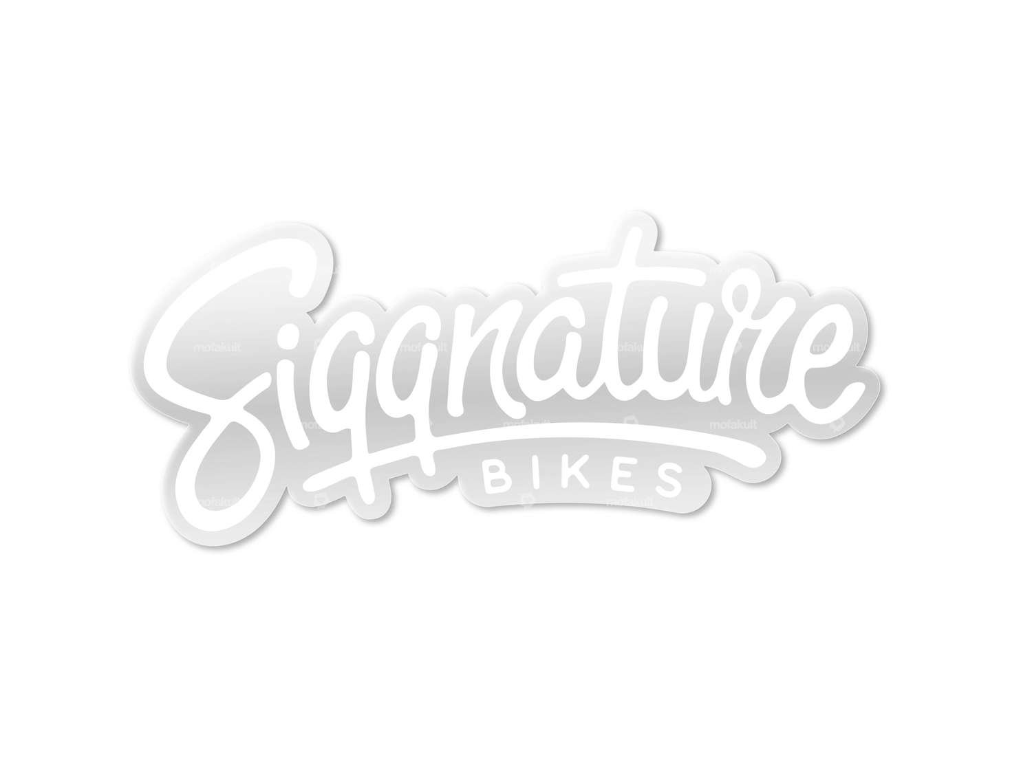 Adesivo Siggnature "Siggnature Bikes" 120 x 50 mm bianco trasparente Carousel Image 1