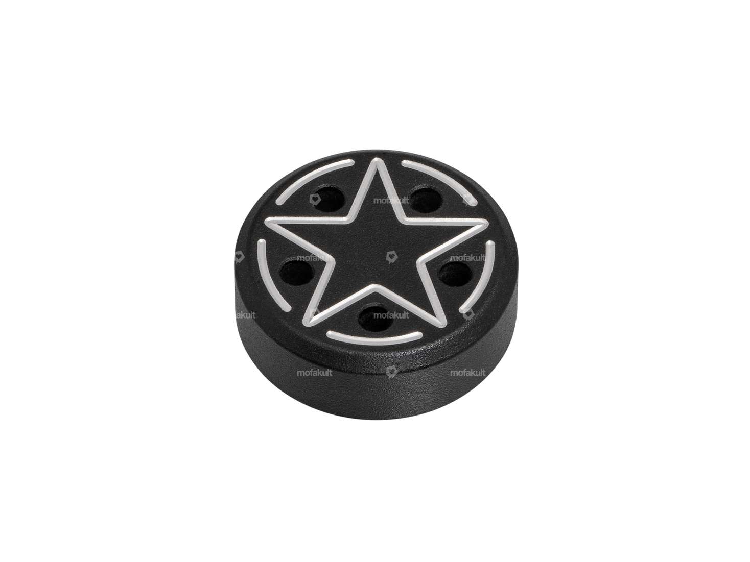 66HEROES nut M5 "Star" side protection aluminum black Carousel Image 1