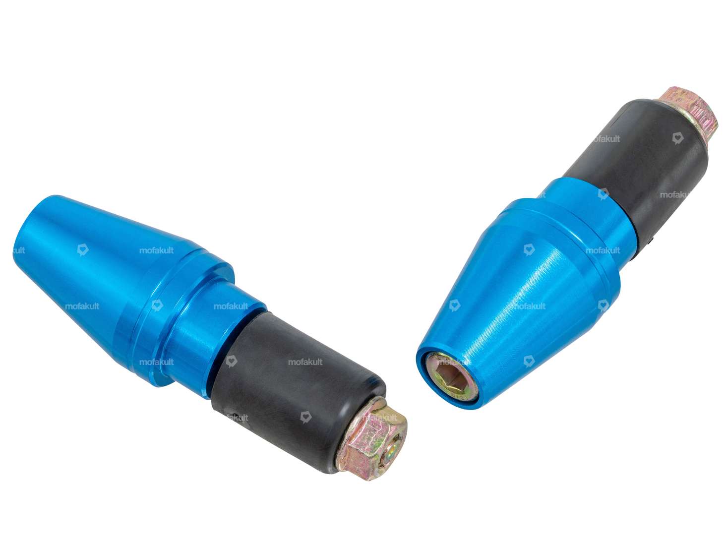 Manubrio antivibrazioni Power1 in alluminio blu Carousel Image 1