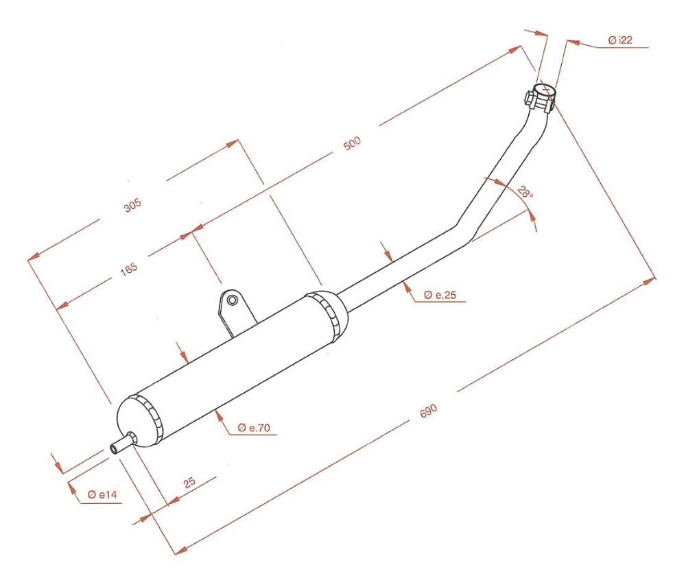 SITO Plus Auspuff Ø 24 mm | Piaggio SI, Grillo Carousel Image 4
