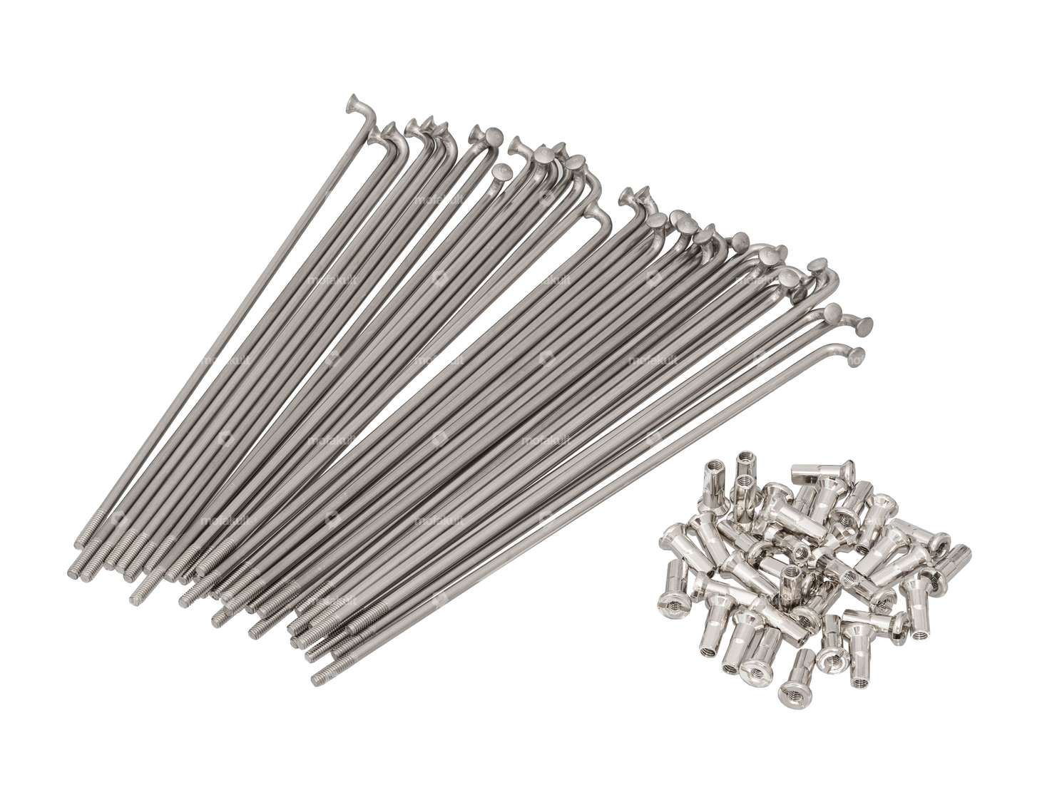 GPO spoke set incl. nipple (2.9 x 157 mm) rear wheel Inox | Piaggio Ciao, Bravo, Boxer Carousel Image 1