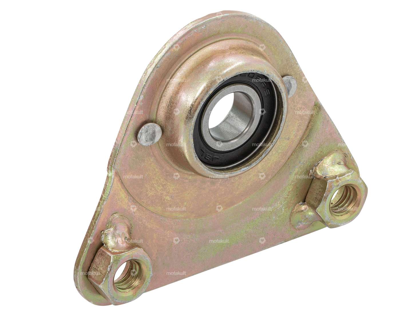 Piastra cuscinetto triangolare zincata gialla | Piaggio Ciao, SI, Bravo, Grillo Carousel Image 1