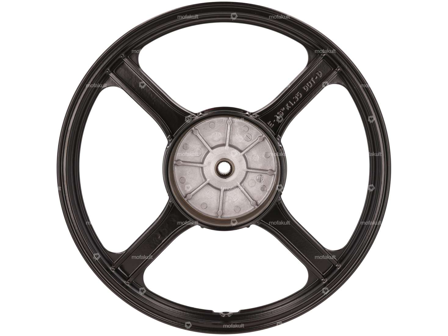 Set ruote 16" nero fuso (4 razze) riproduzione | Piaggio Bravo Carousel Image 3