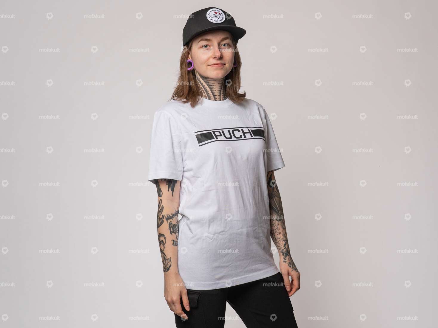 mk-Merch T-Shirt «PUCH» UNISEX weiss Carousel Image 5
