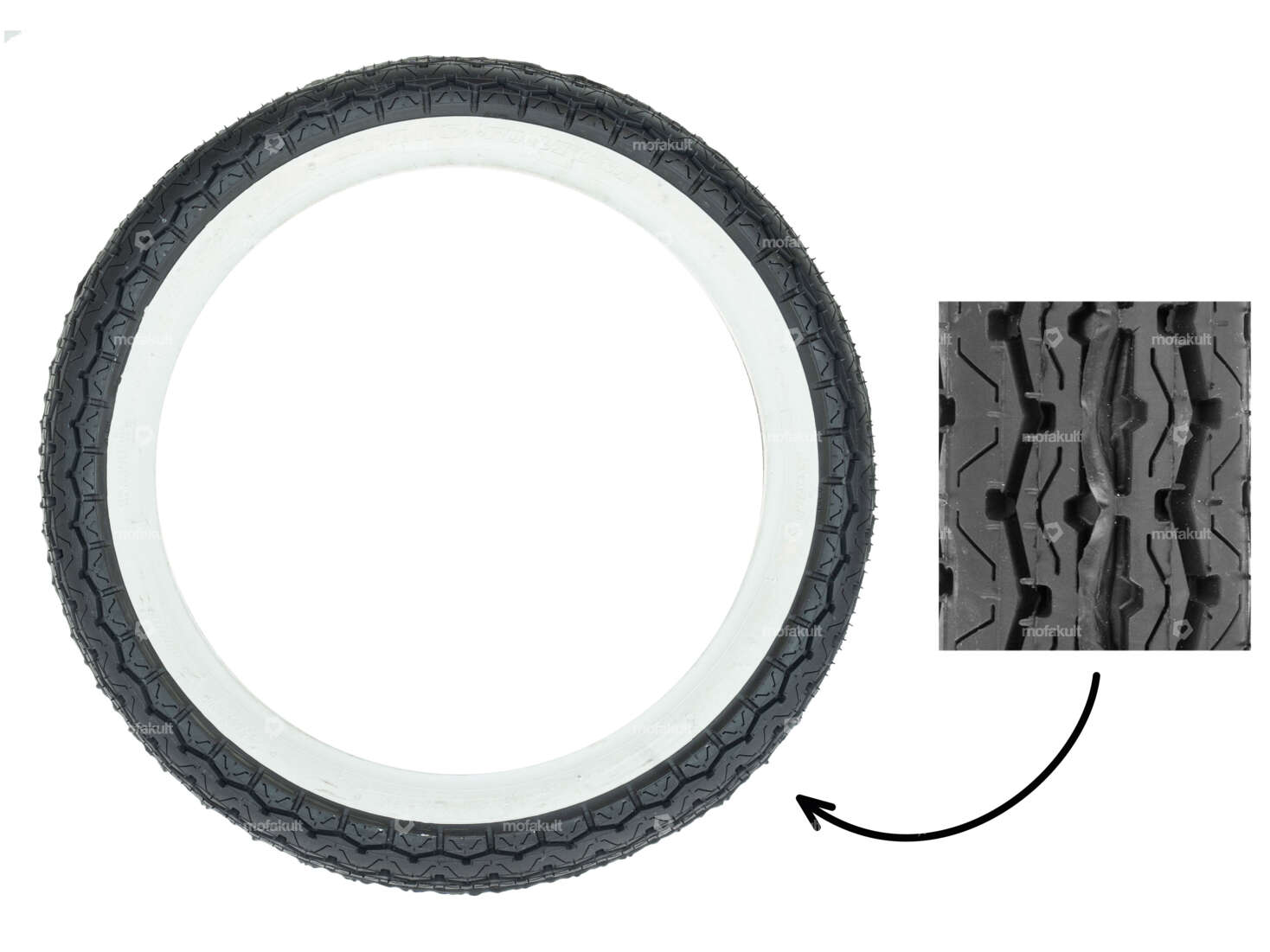 Pneumatici Fortune 2,75 x 17" F911 a parete bianca Carousel Image 1