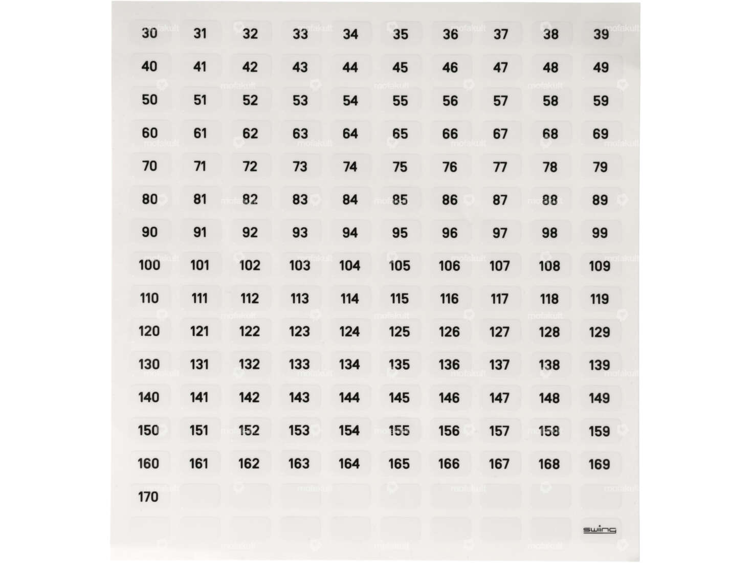 swiing® foglio di adesivi revival 30 - 170 Etichettatura degli ugelli Carousel Image 1