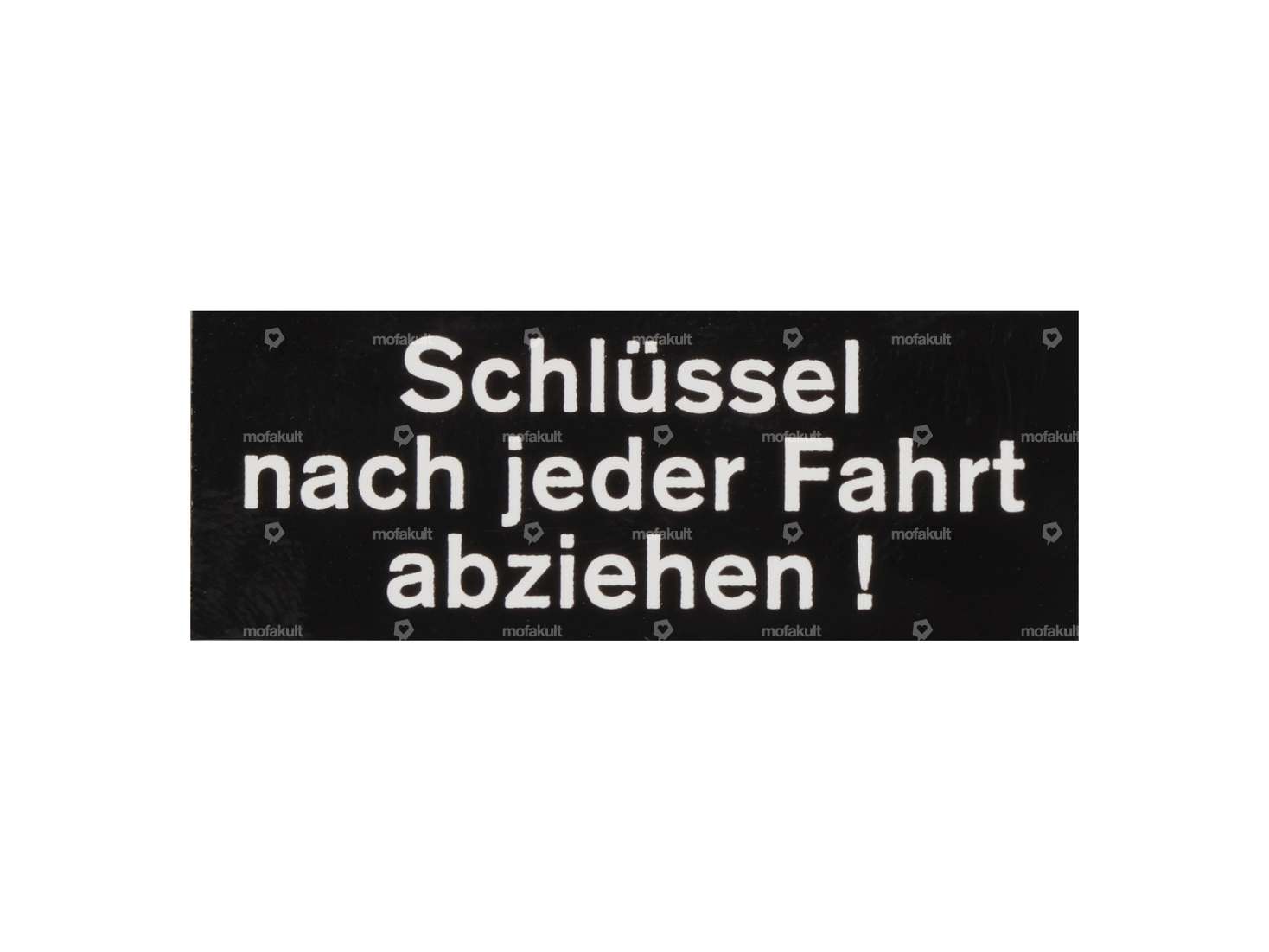 Adesivo per abitacolo "Rimuovere la chiave di accensione" | Hercules Prima, Optima Carousel Image 1